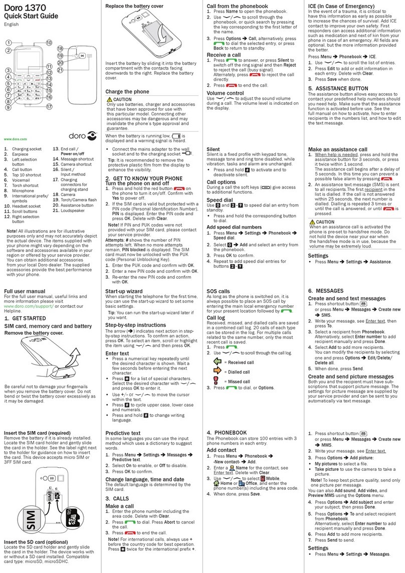 Doro 1370 User manual