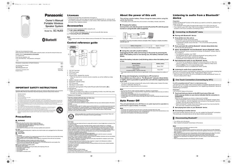 Panasonic SC-NJ03 User manual