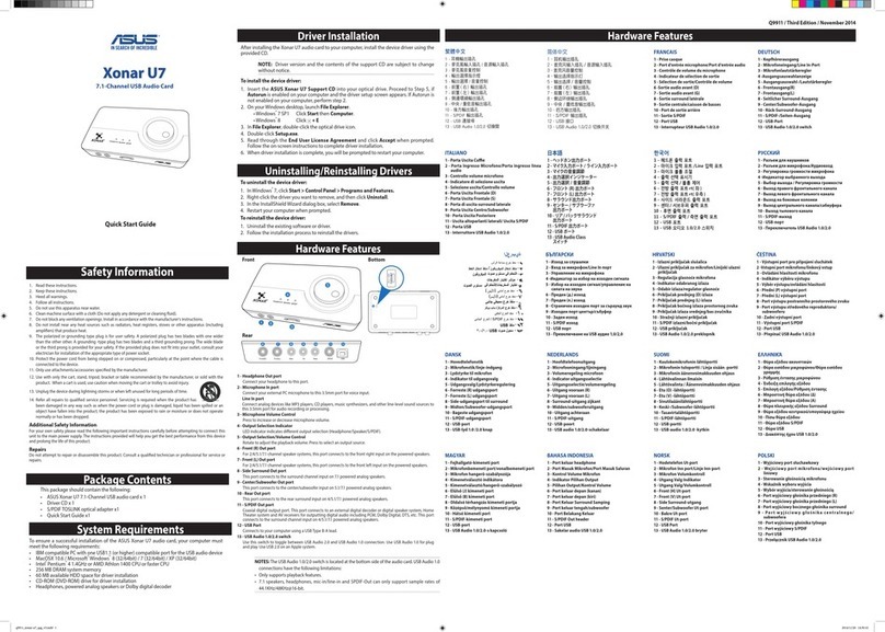 Asus Xonar U7 quick start guide