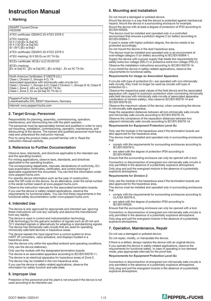 Pepperl+Fuchs HiD2038 User manual
