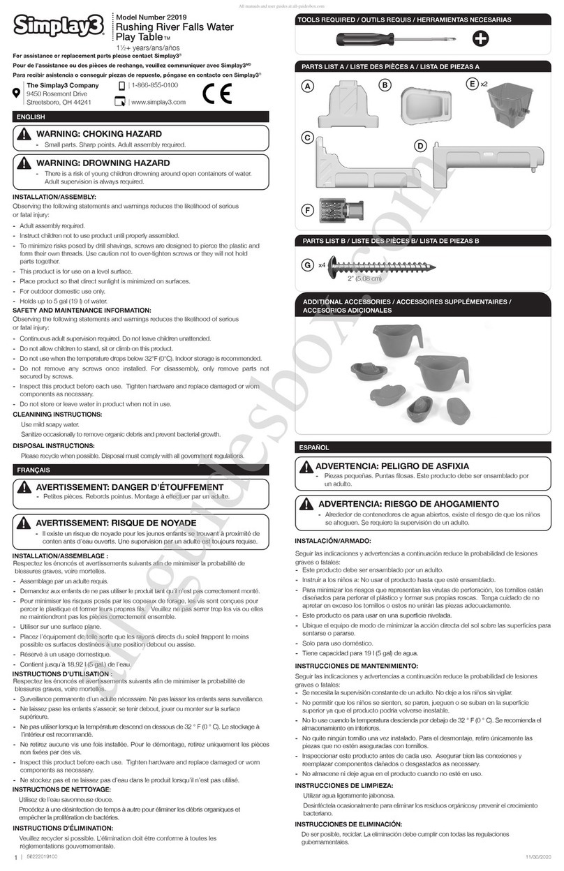 Simplay3 Play Table 22019 quick start guide