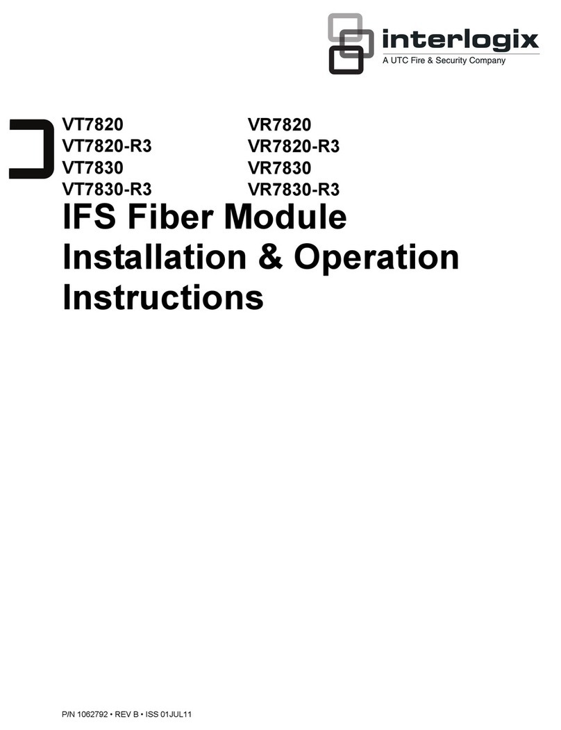 UTC Fire and Security interlogix VT7820 Installation instructions