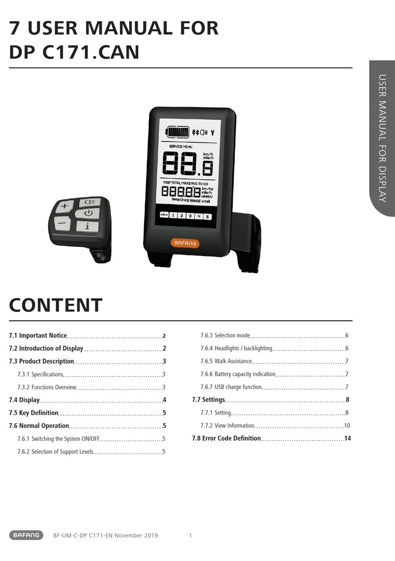 BAFANG DP C171.CAN user manual