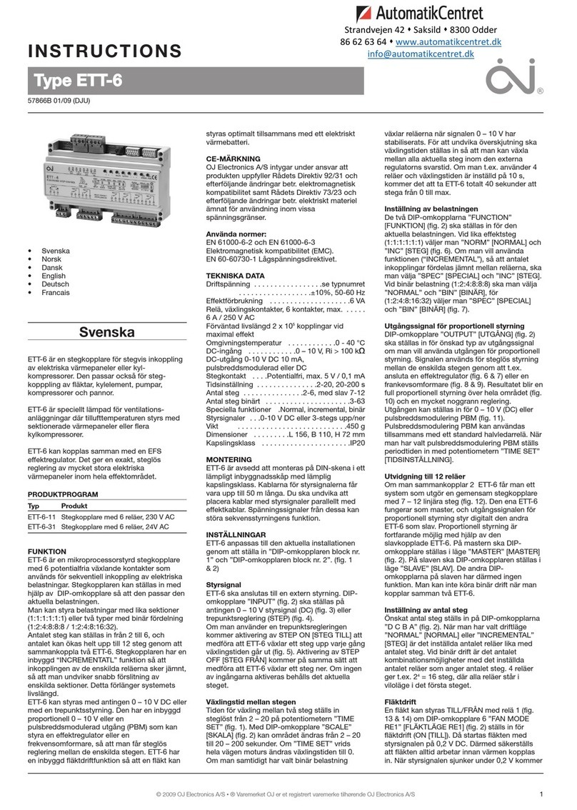 OJ Electronics AutomatikCentret ETT-6 instructions