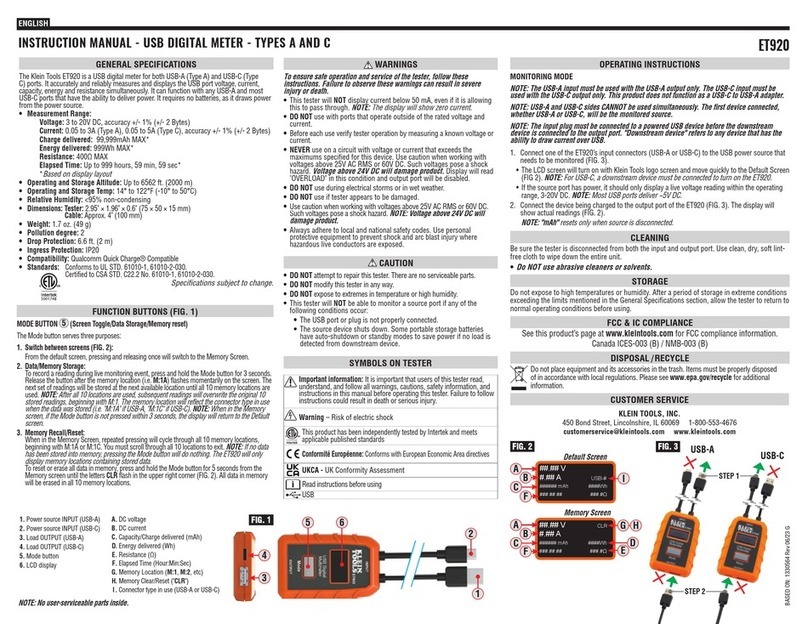Klein Tools ET920 User manual