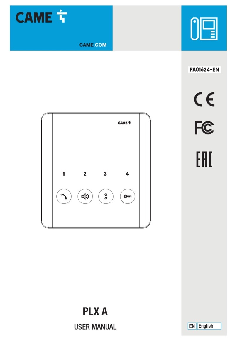 CAME PLX A User manual