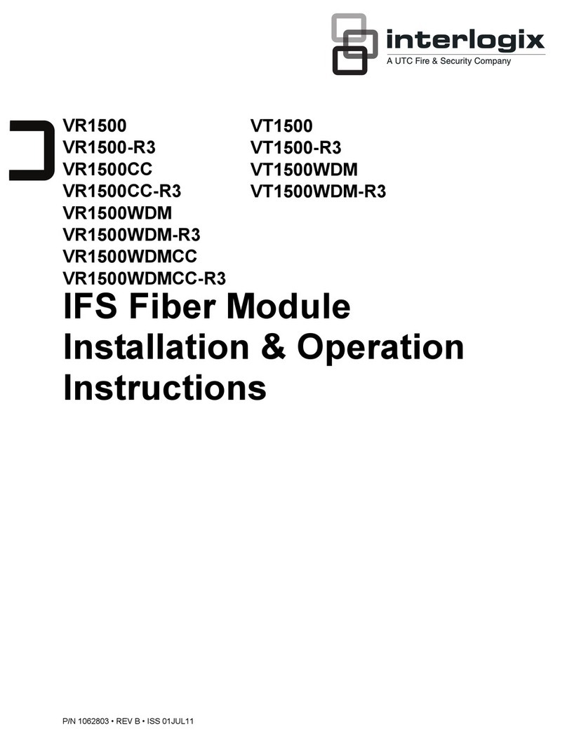 UTC Fire and Security interlogix VR1500 Installation instructions