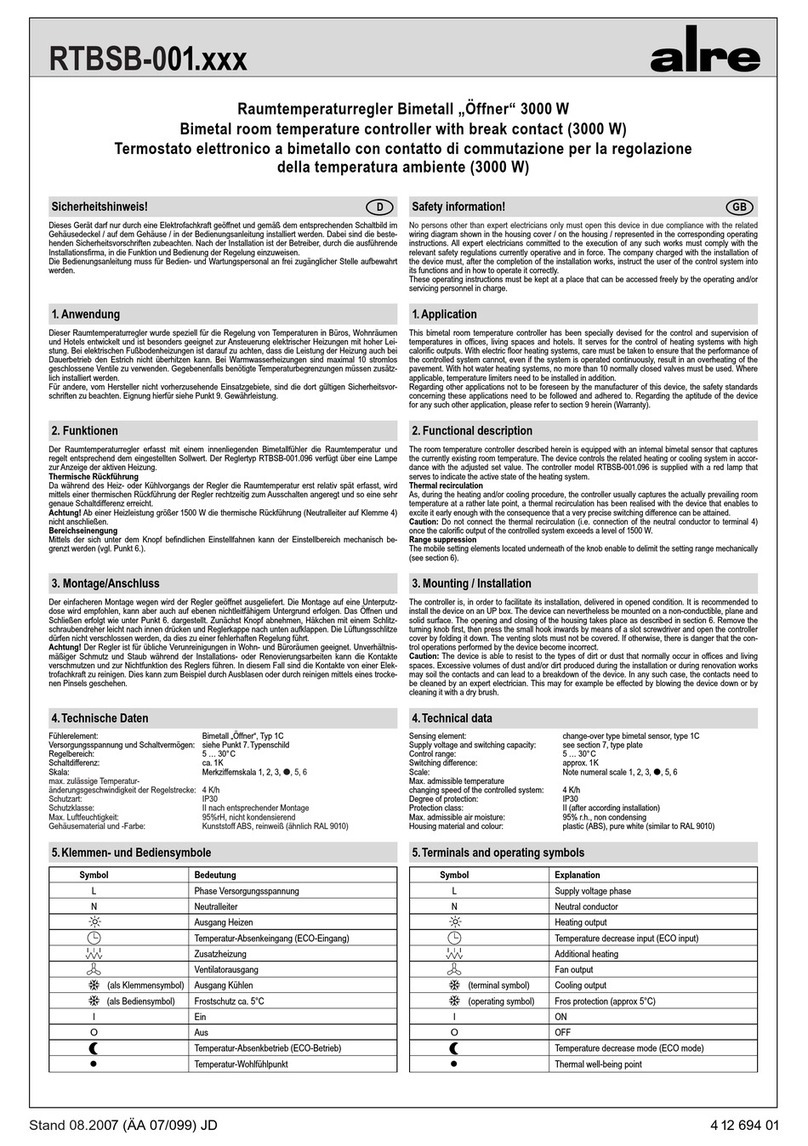 alre RTBSB-001.086 User manual