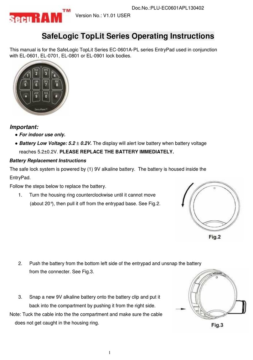 Securam SafeLogic TopLit Series operating instructions