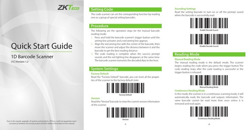 ZKTeco 1D quick start guide