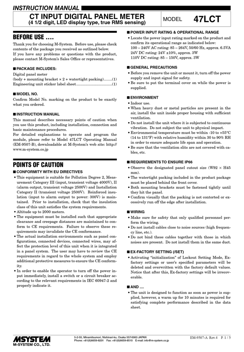 M-system 47LCT instruction manual M-system 47LCT instruction manual