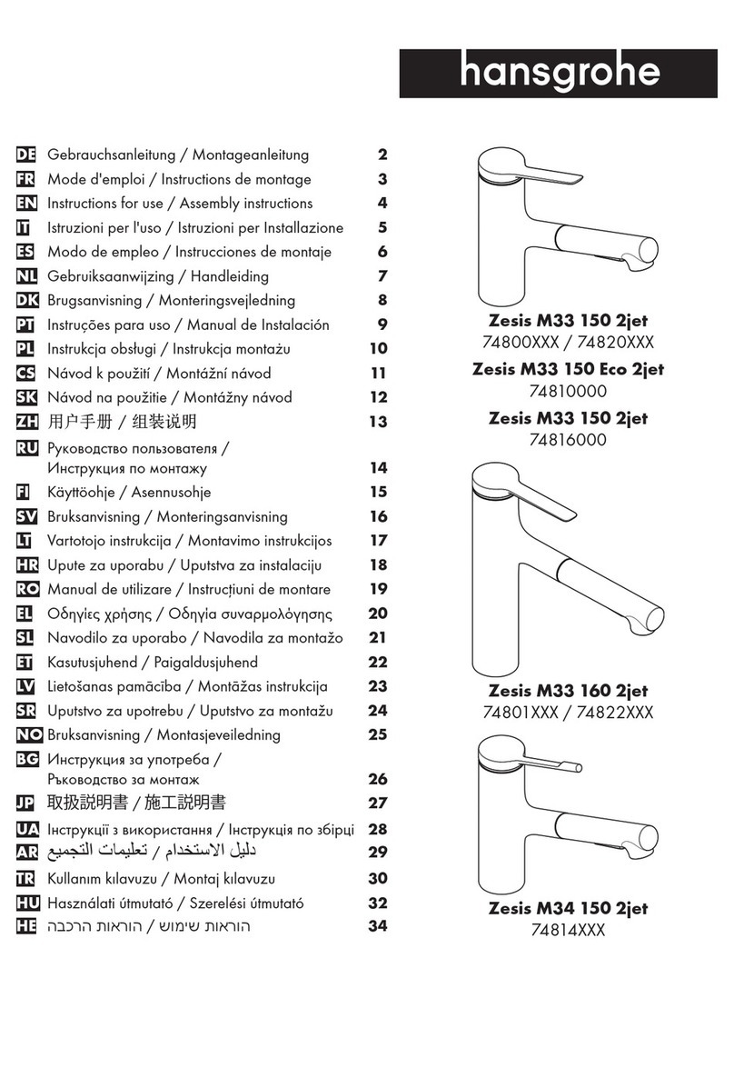 Hans Grohe Zesis M33 150 2jet 74800 Series Manual Hans Grohe Zesis M33 150 2jet 74800 Series Manual