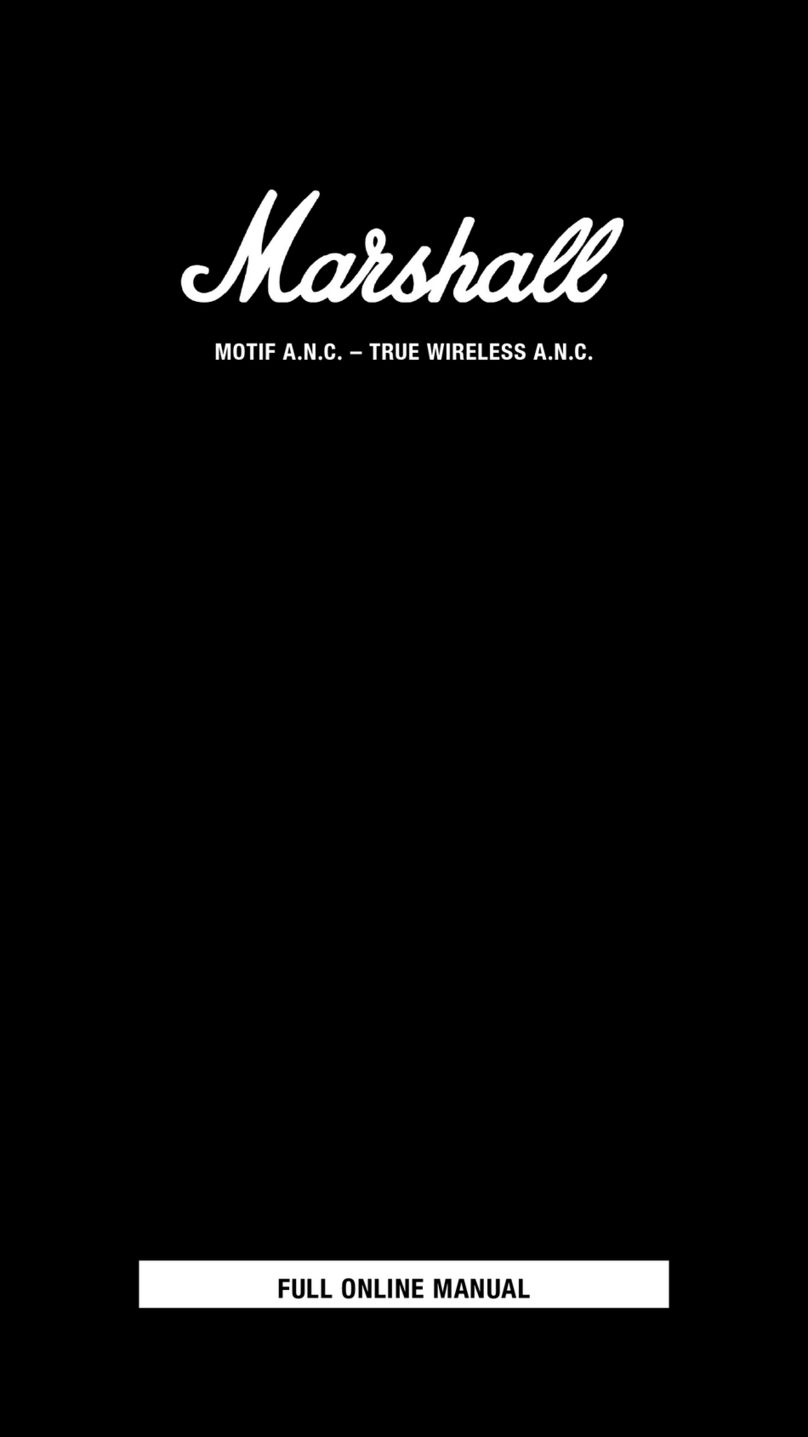 Marshall Amplification MOTIF A.N.C. User manual Marshall Amplification MOTIF A.N.C. User manual