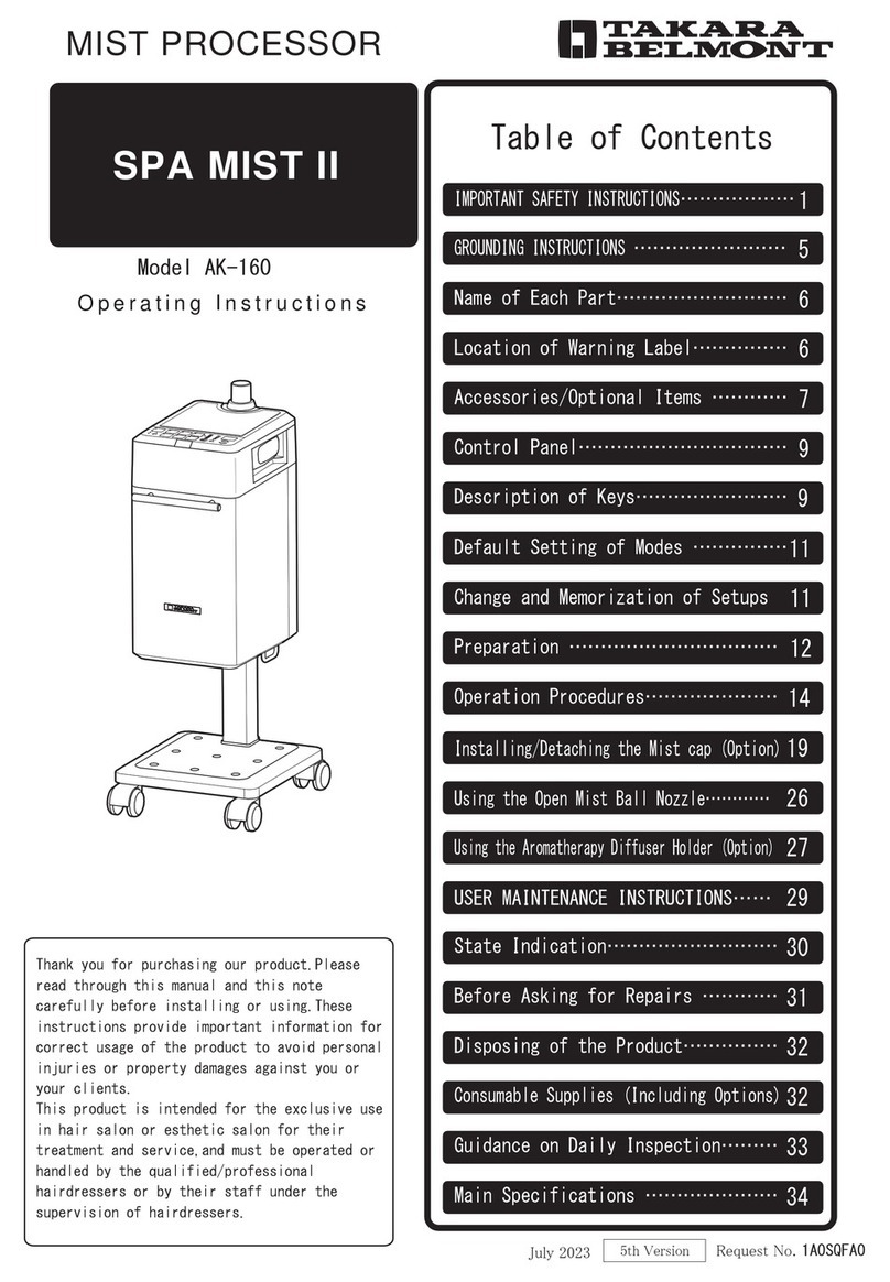 Takara Belmont SPA MIST II User manual