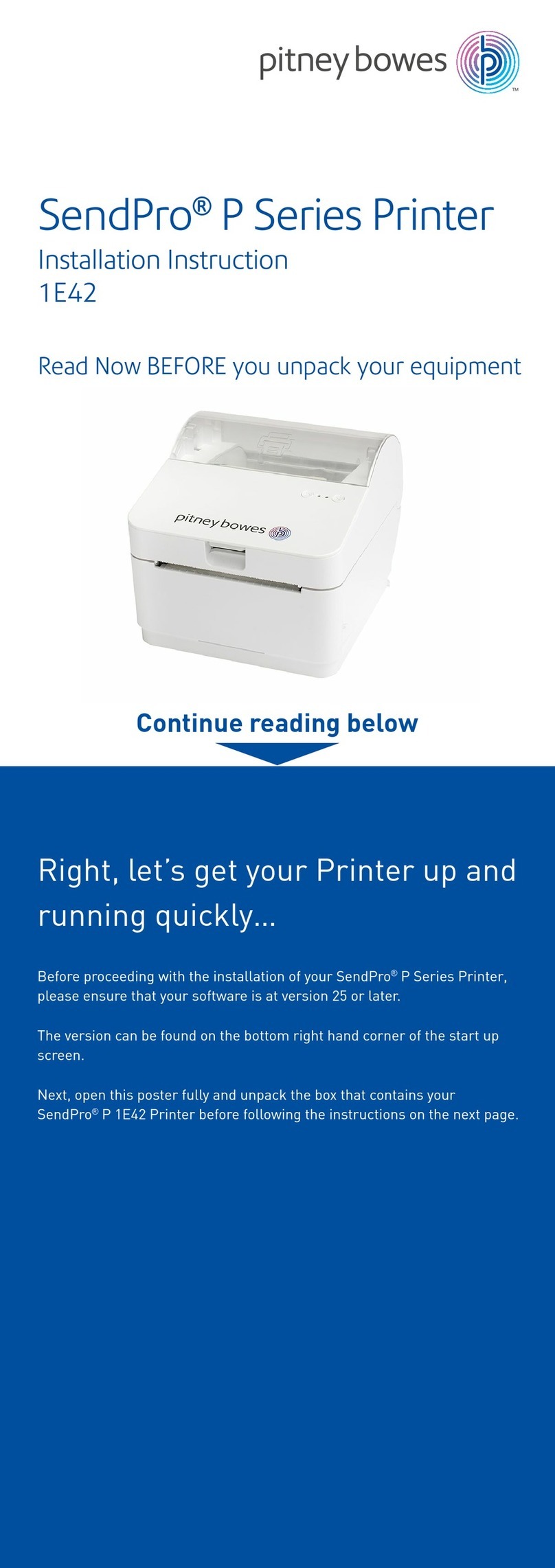 Pitney Bowes SendPro P Series User manual