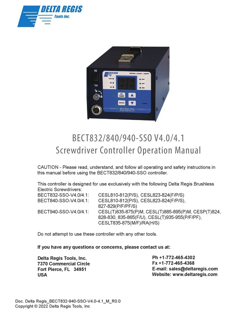Delta Regis BECT832-SSO-V4.0 Operation manual