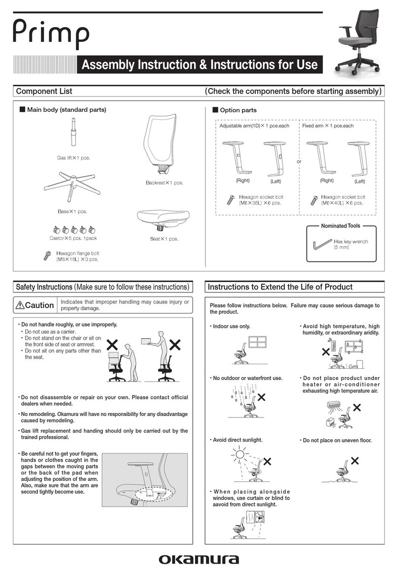 Okamura Primp Assembly Instruction and instructions for use