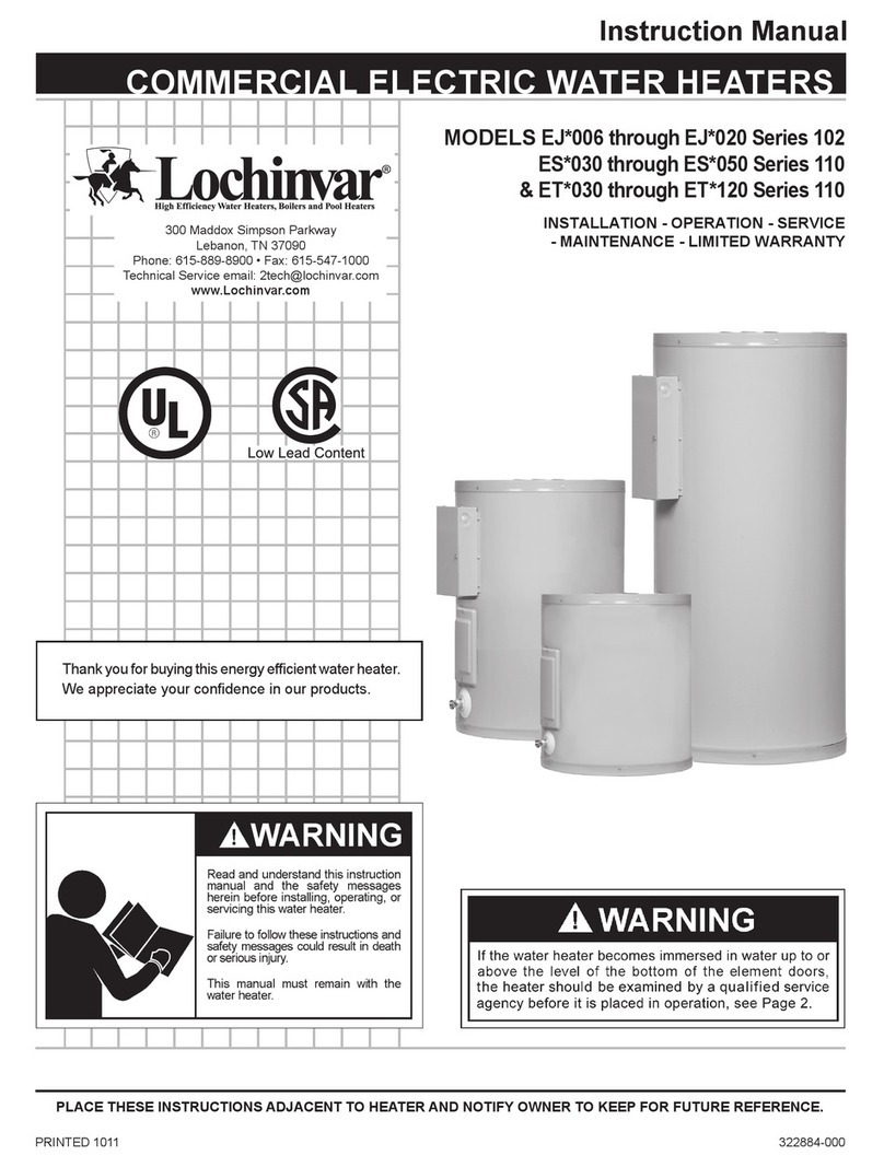 Lochinvar EJ 006 Series instruction manual