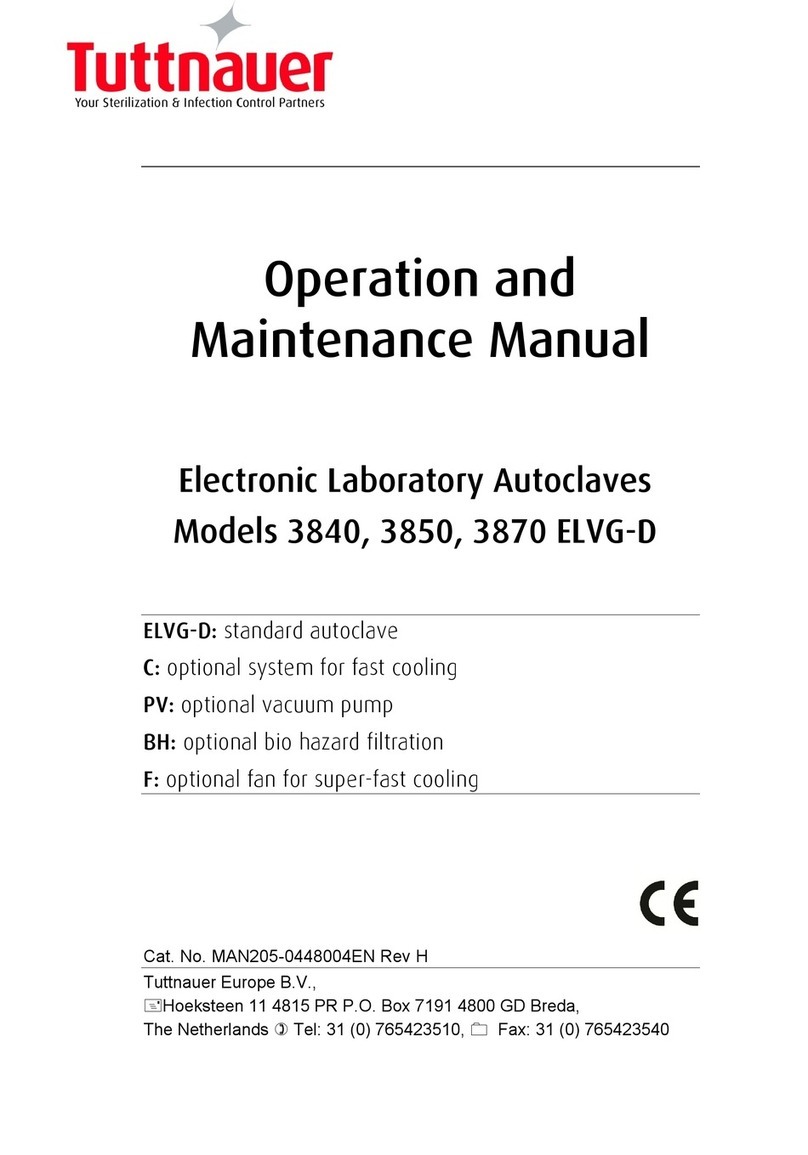 Tuttnauer 3840 ELVG-D Operation and maintenance manual