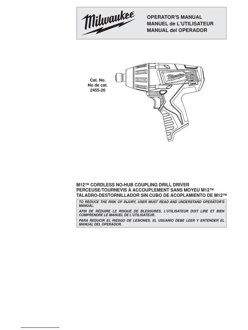 Milwaukee M12 2455-20 Operator's manual
