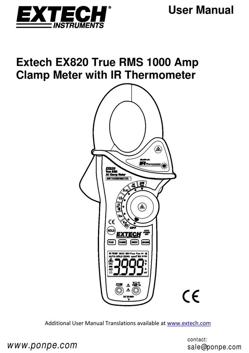 Extech Instruments EX820 User manual Extech Instruments EX820 User manual