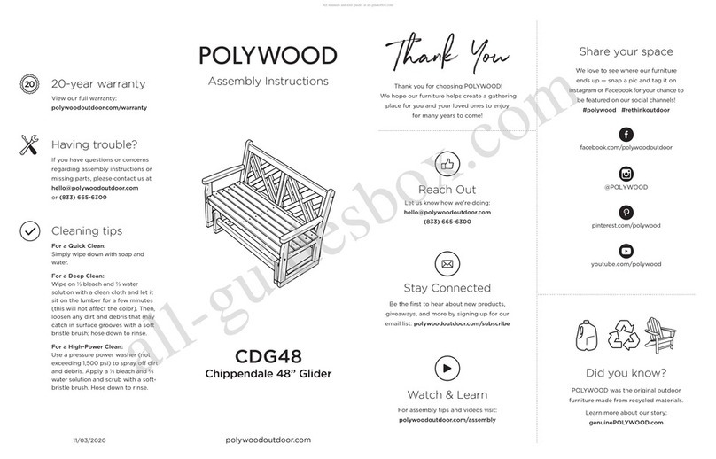 Polywood Chippendale CDG48 User manual Polywood Chippendale CDG48 User manual