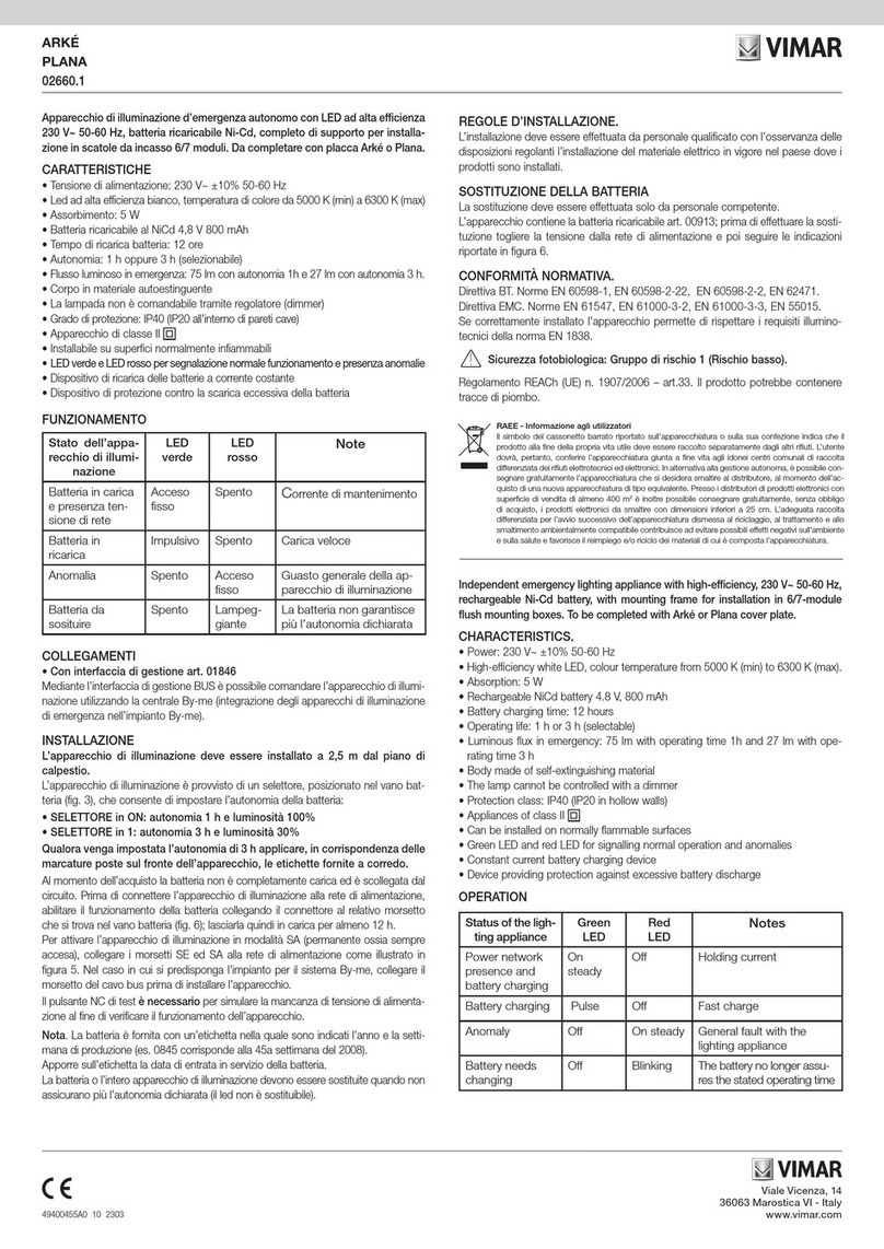 Vimar ARKE PLANA 02660.1 User manual