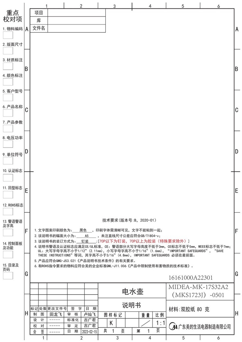 Midea MKS1723J User manual