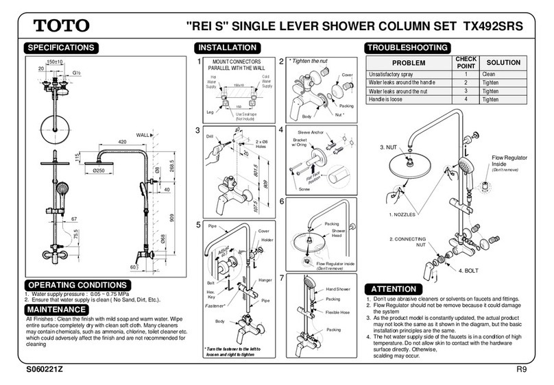 Toto REI S TX492SRS quick start guide