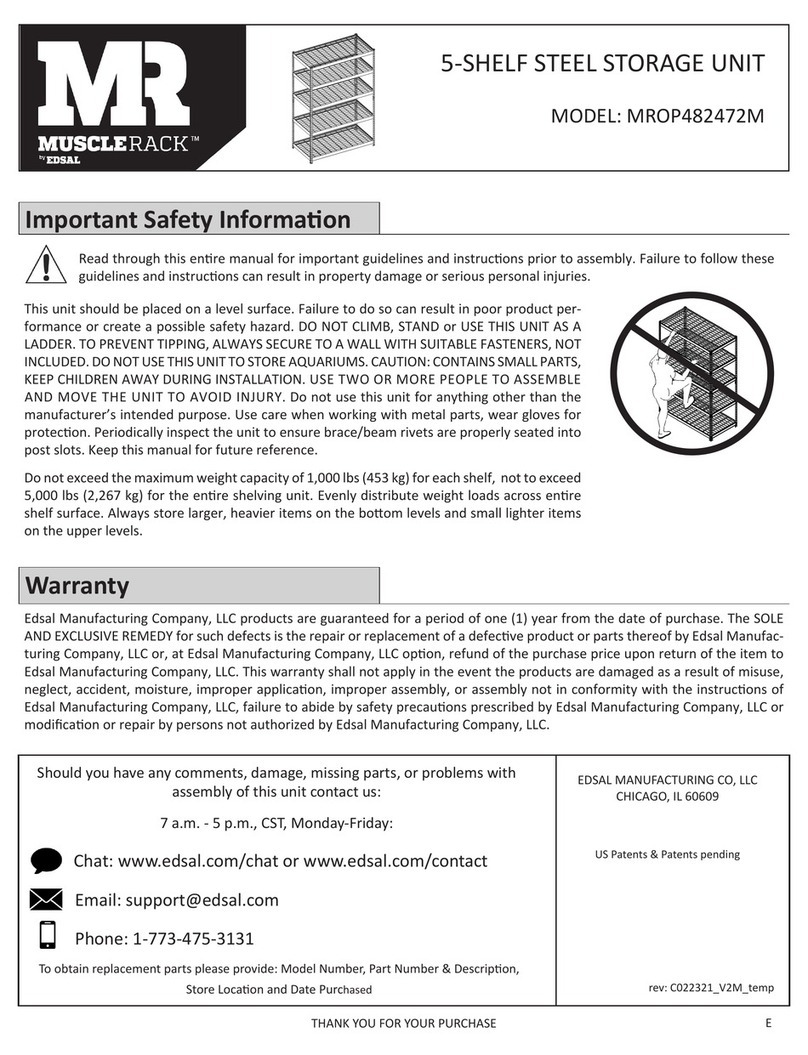 Edsal MUSCLERACK MROP482472M quick start guide