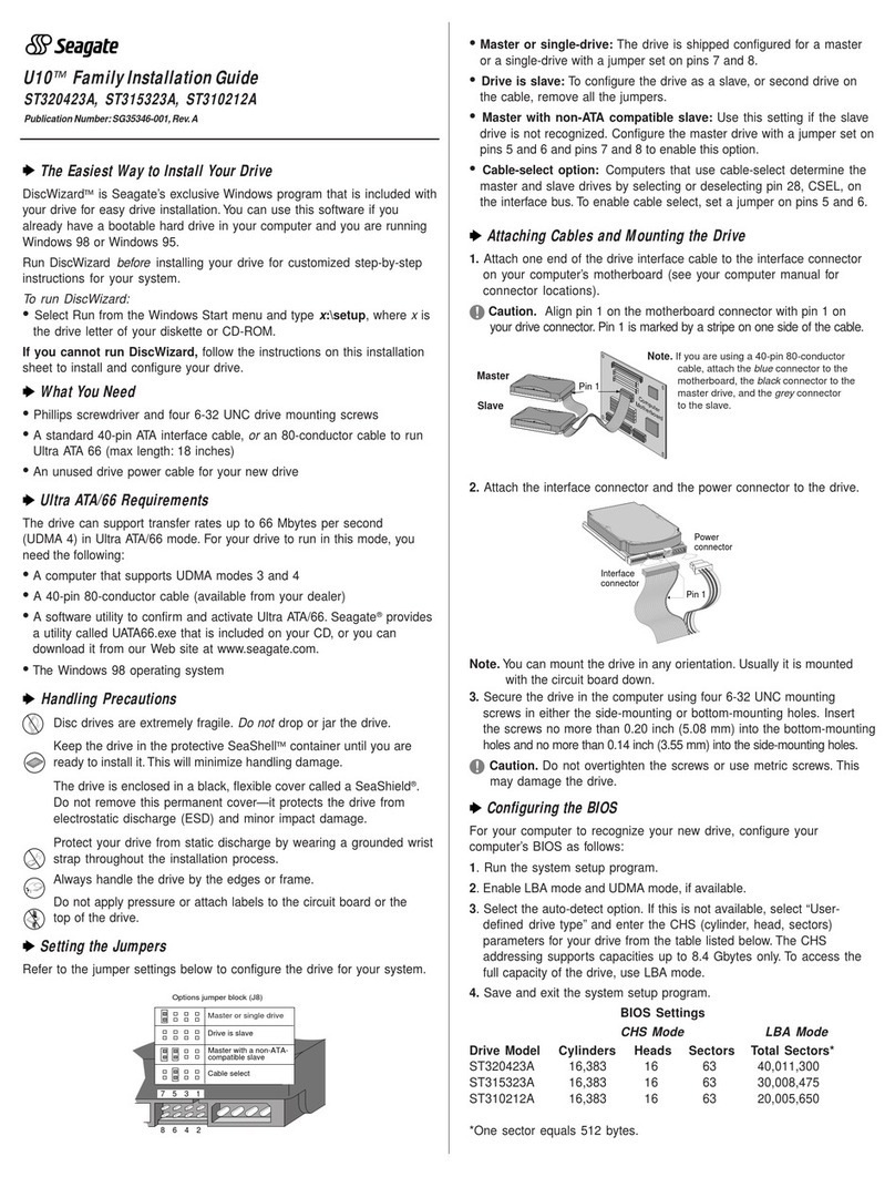 Seagate U10 ST320423A installation guide Seagate U10 ST320423A installation guide
