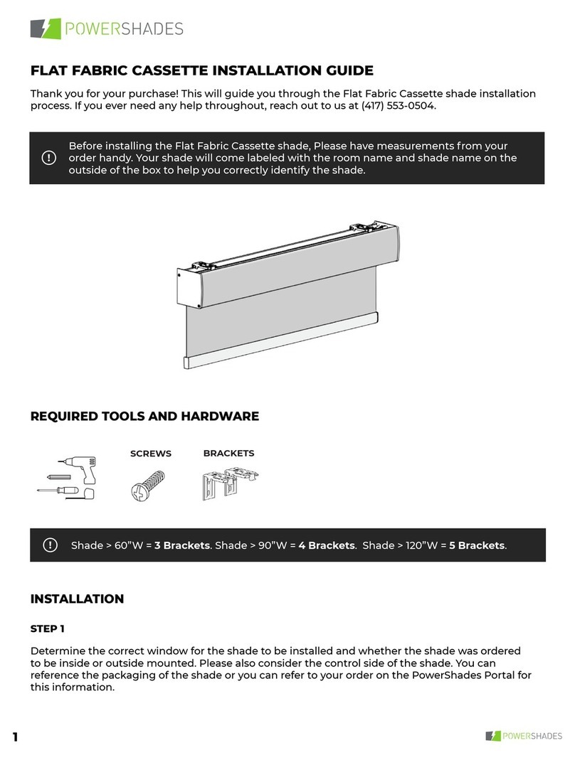 POWERSHADES FLAT FABRIC CASSETTE User manual