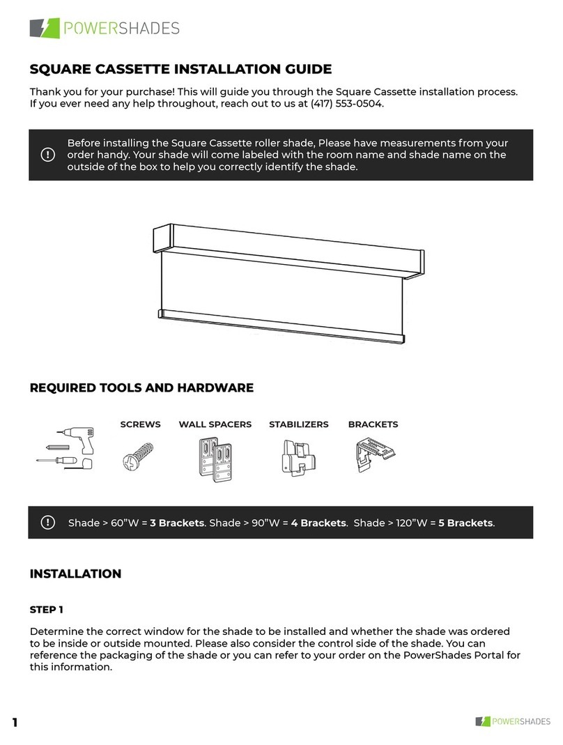 POWERSHADES SQUARE CASSETTE installation guide