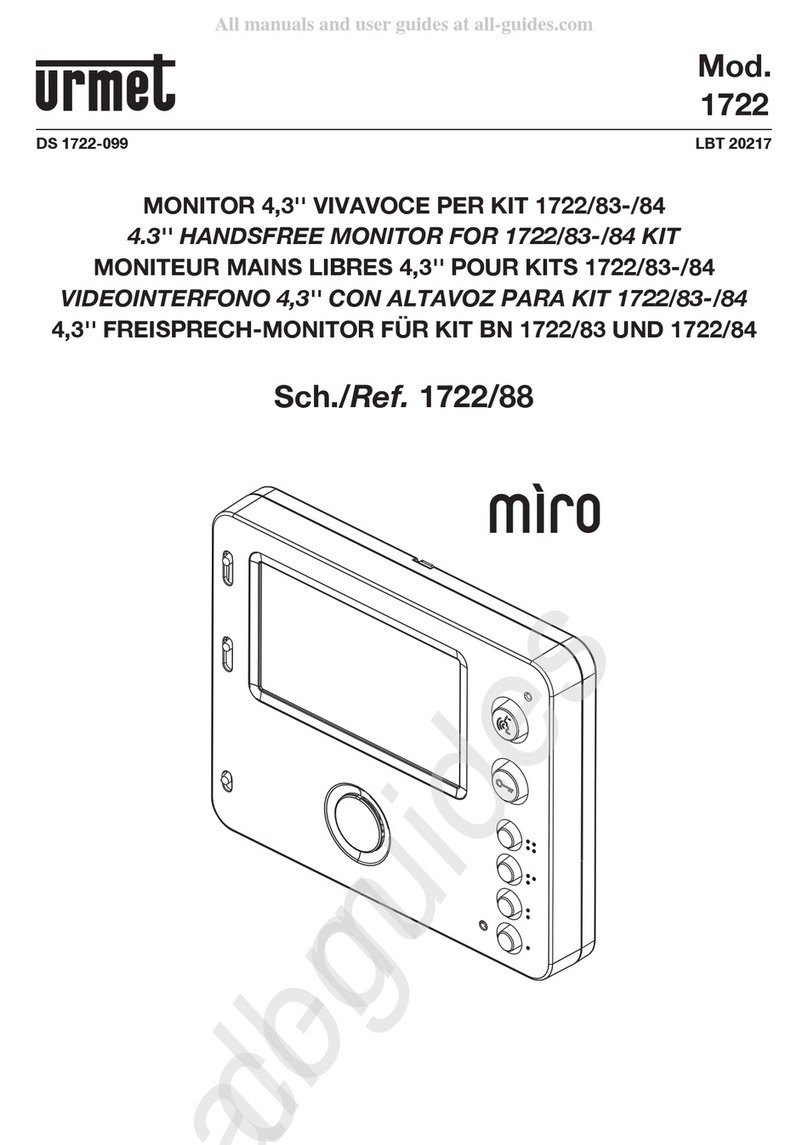 urmet domus Miro 1722/88 User manual