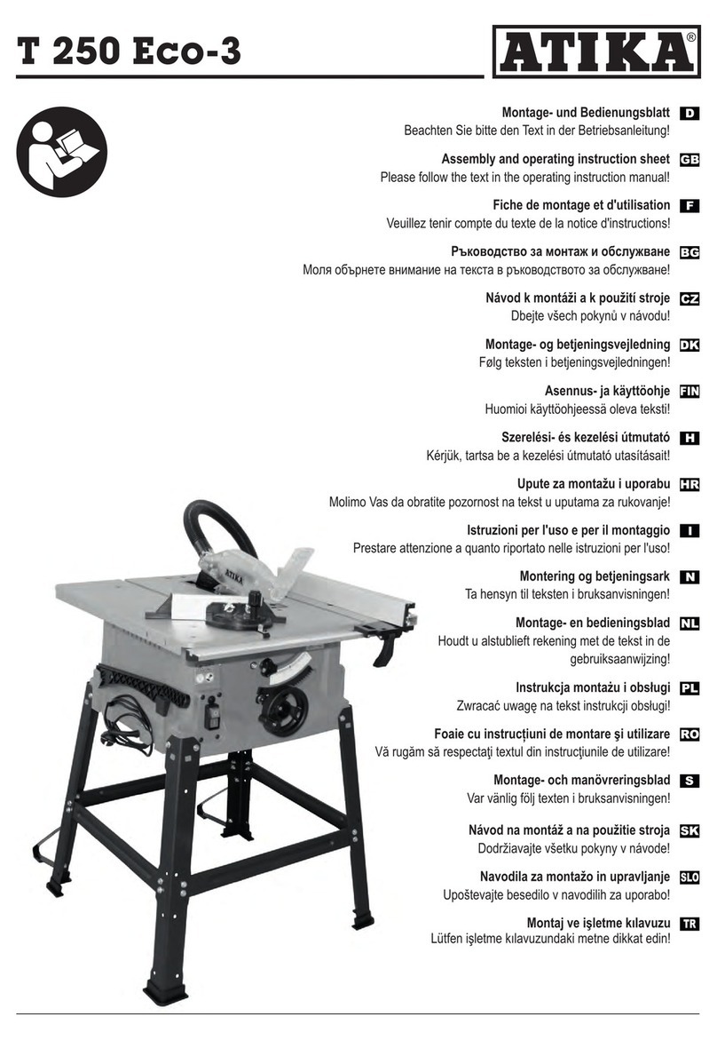 ATIKA T 250 Eco-3 User manual ATIKA T 250 Eco-3 User manual