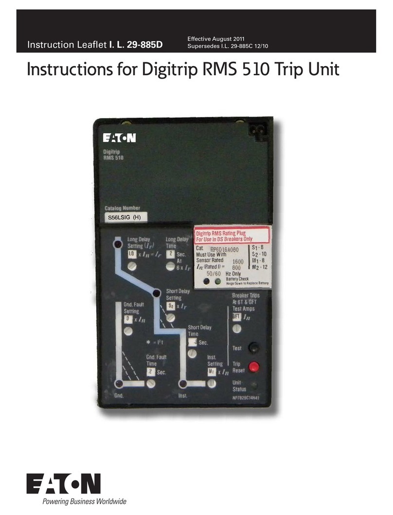 Eaton Cutler-Hammer Digitrip RMS 510 Instruction leaflet