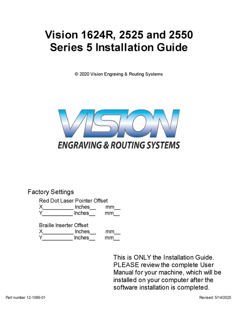 Vision Engraving & Routing Systems 1624R User manual