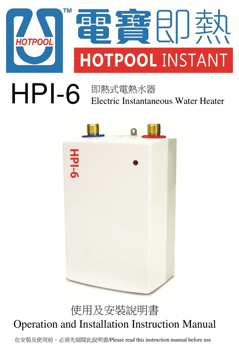 HOTPOOL INSTANT HPI-6 Operation & installation instruction manual HOTPOOL INSTANT HPI-6 Operation & installation instruction manual