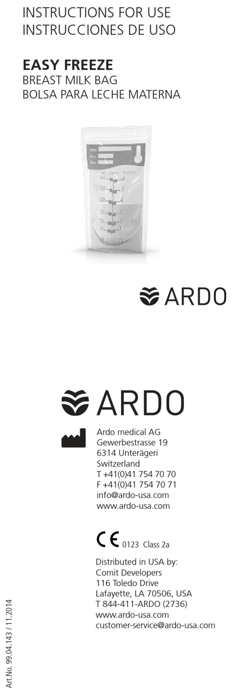 Ardo EASY FREEZE User manual