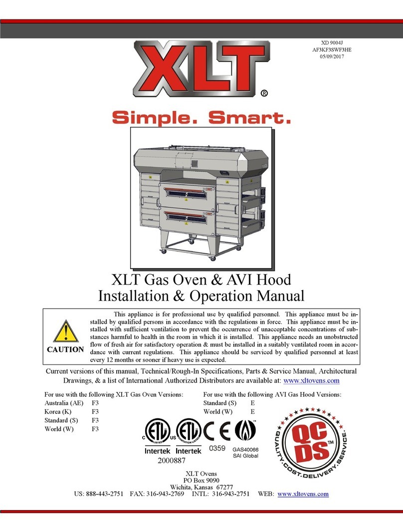 XLT Ovens X3F3-1832 Series Installation & operation manual XLT Ovens X3F3-1832 Series Installation & operation manual