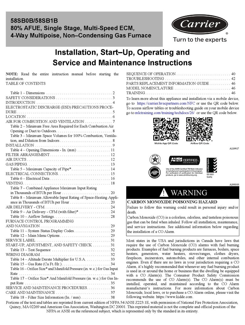 Carrier 58SB0B User manual