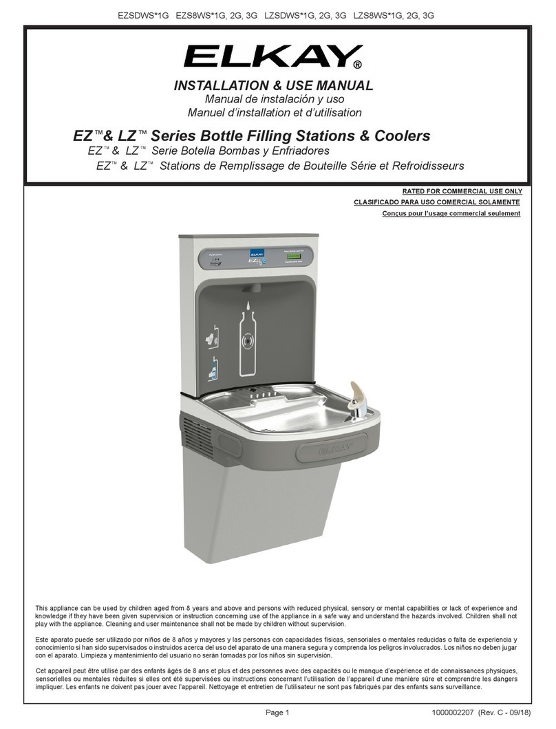 Elkay EZSDWS 1G Series Installation & use manual