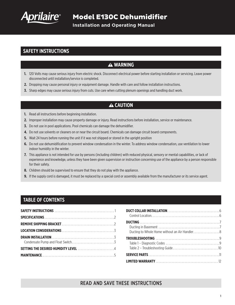 Aprilaire E130C User manual Aprilaire E130C User manual