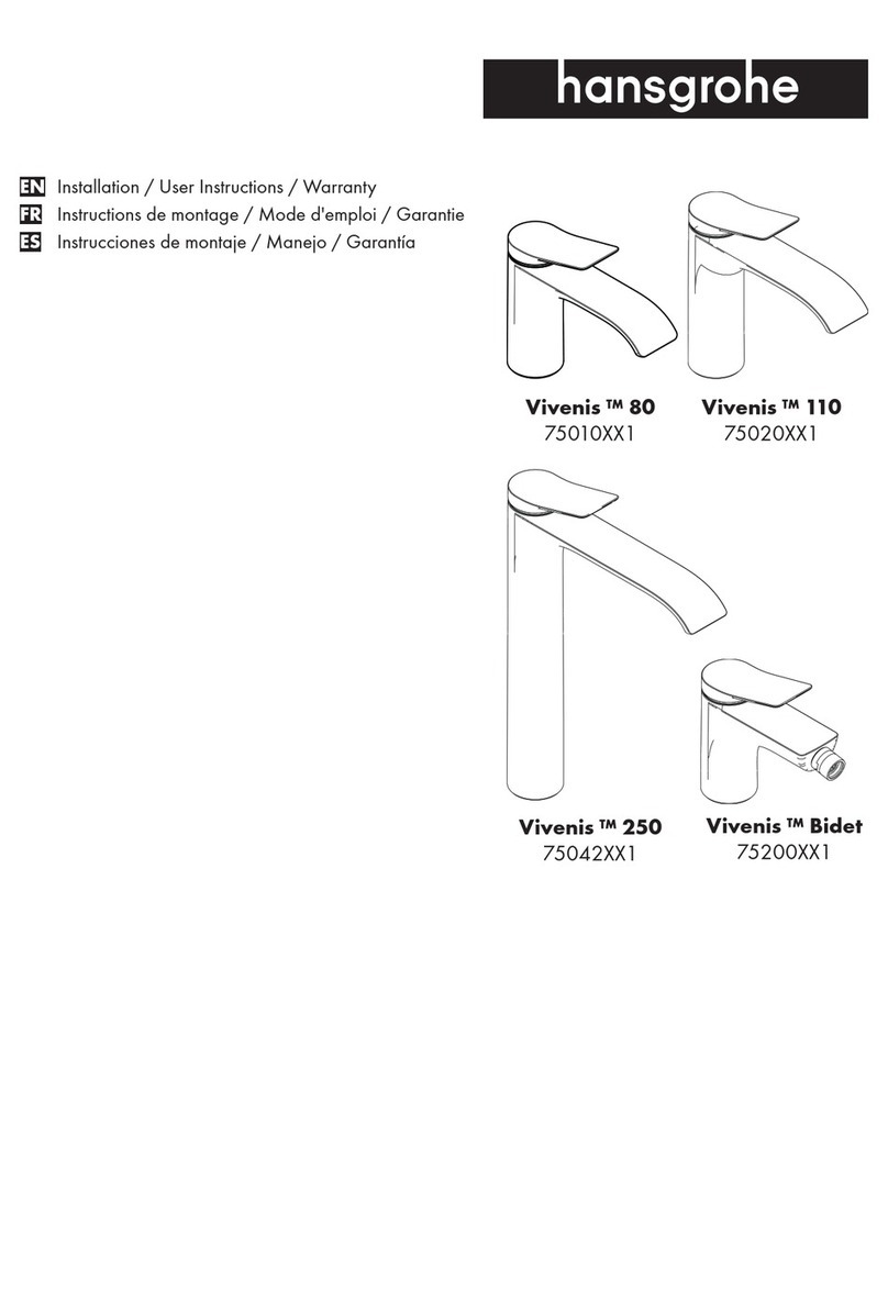 Hans Grohe Vivenis 75200 1 Series Installation/User Instructions/Warranty Hans Grohe Vivenis 75200 1 Series Installation/User Instructions/Warranty