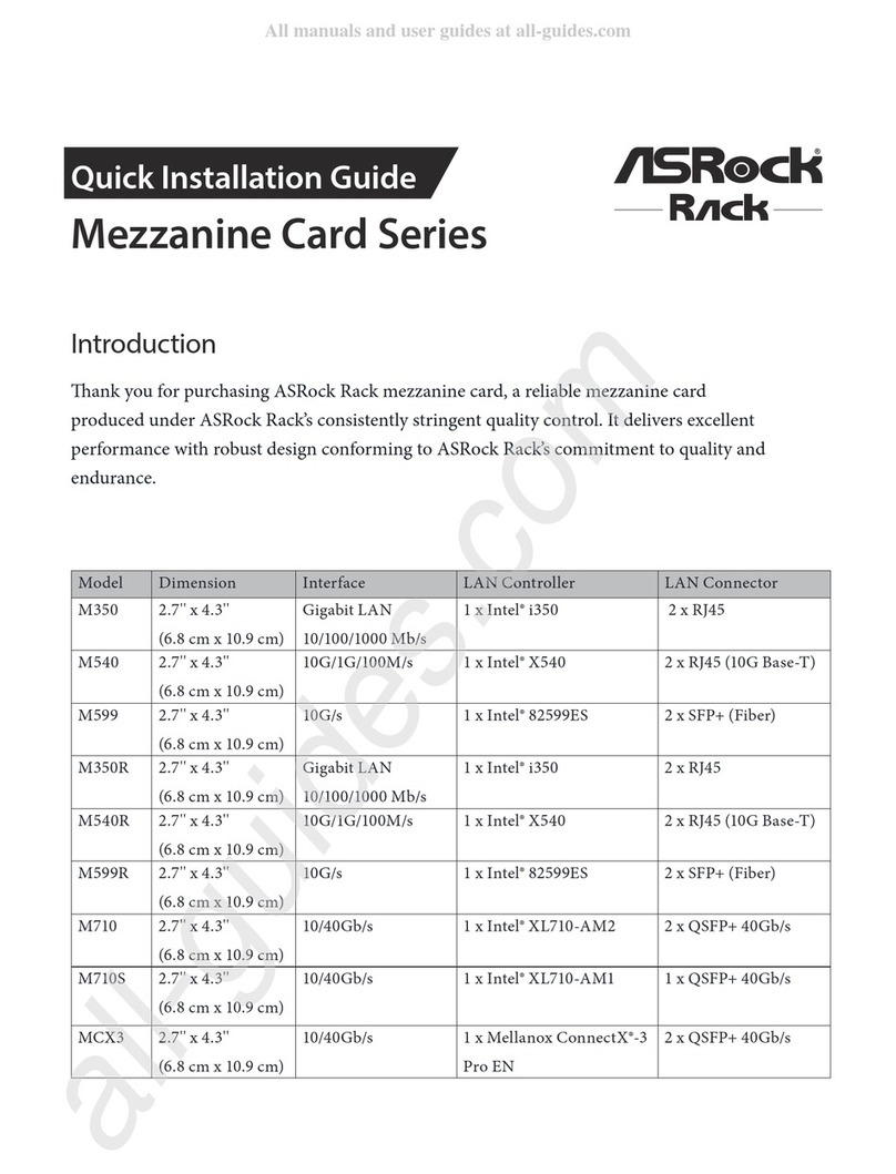 ASROCK Rack Mezzanine Card Series Quick installation guide