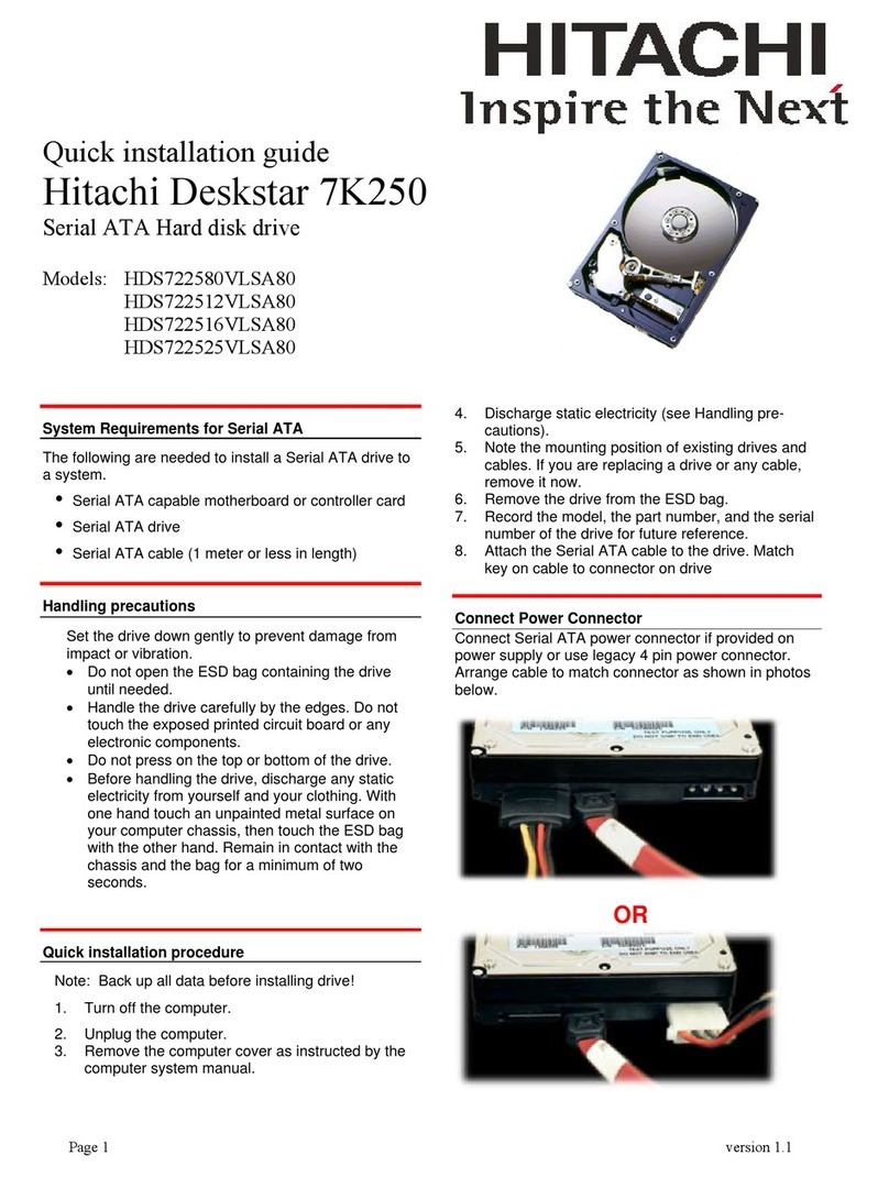 Hitachi Deskstar 7K250 User manual Hitachi Deskstar 7K250 User manual