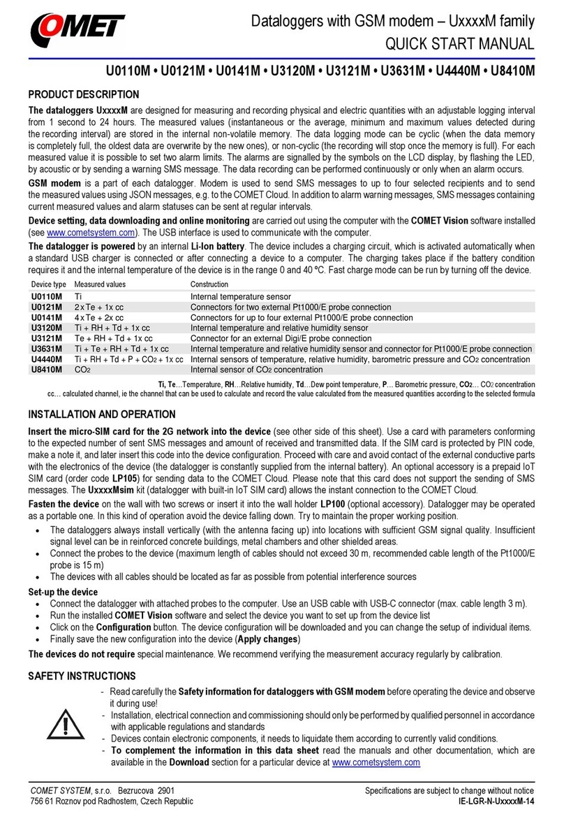 Comet U0110M Quick start manual