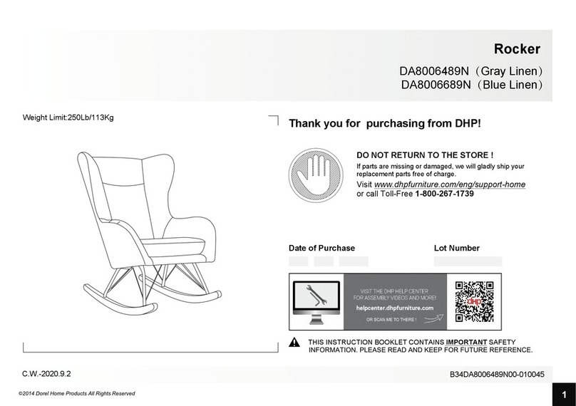 Dorel Home Products Harper Wingback Rocker DA8006489N Assembly instructions
