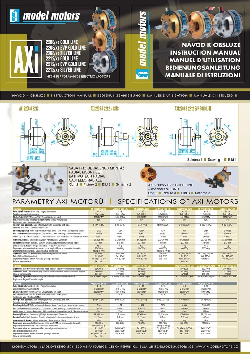 MODEL MOTORS AXi 2208 GOLD LINE Series instruction manual