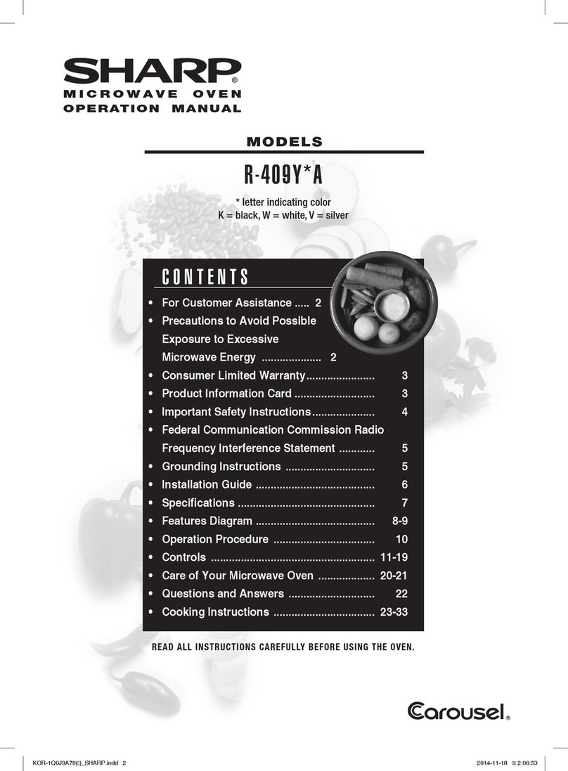 Sharp R-409Y A Series User manual Sharp R-409Y A Series User manual